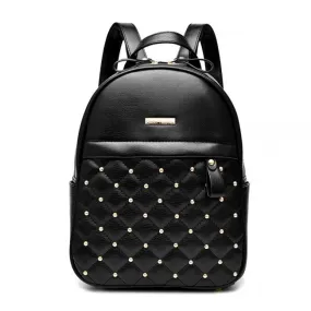 Leisure PU Leather Backpacks for Women - Mini Satchel Daypack