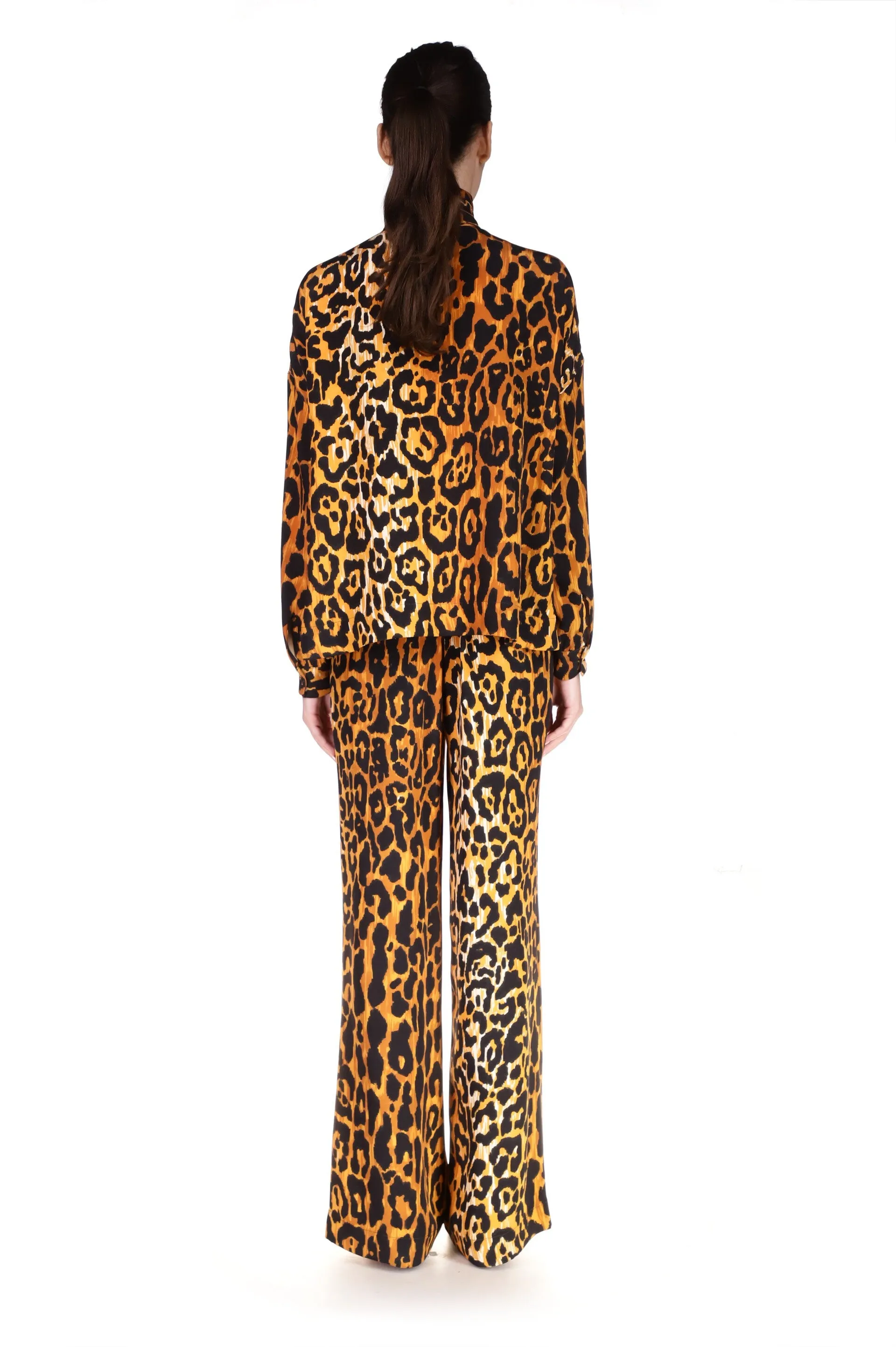 'Leopardo' Wide Leg Trousers