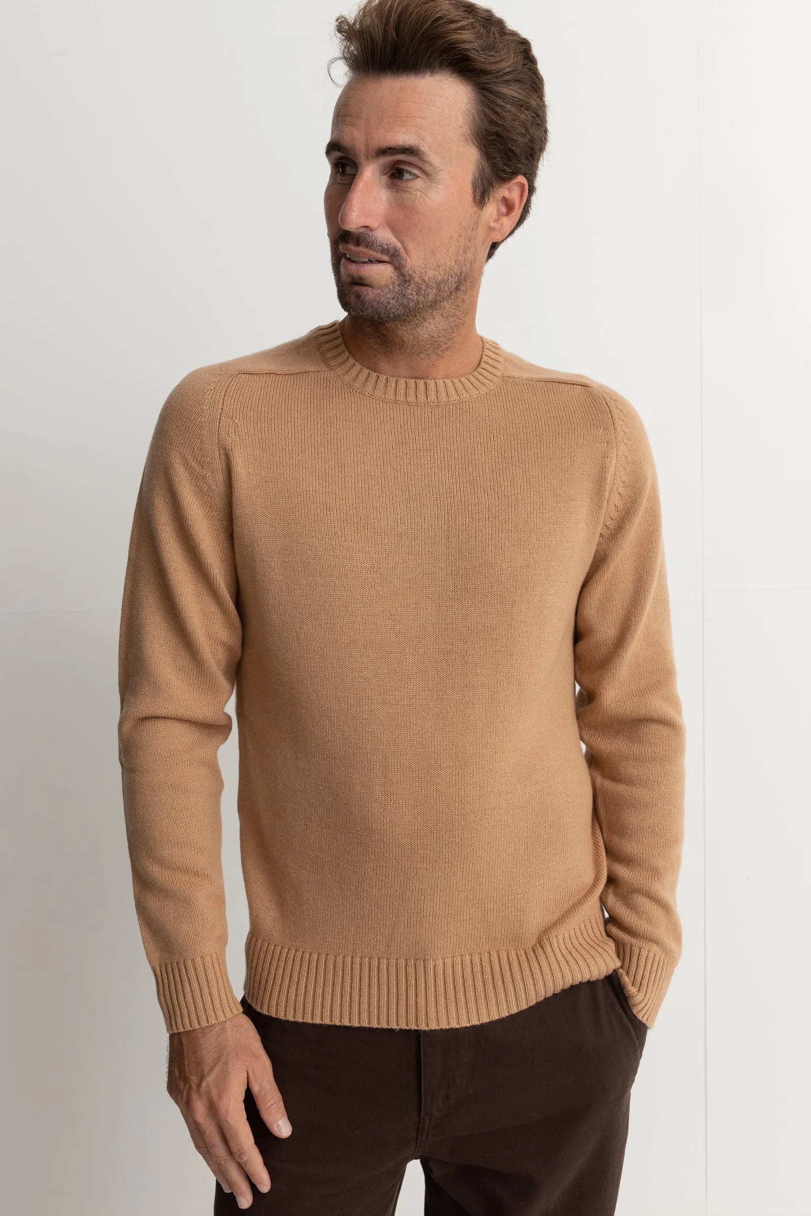 Liam Crew Knit Brown