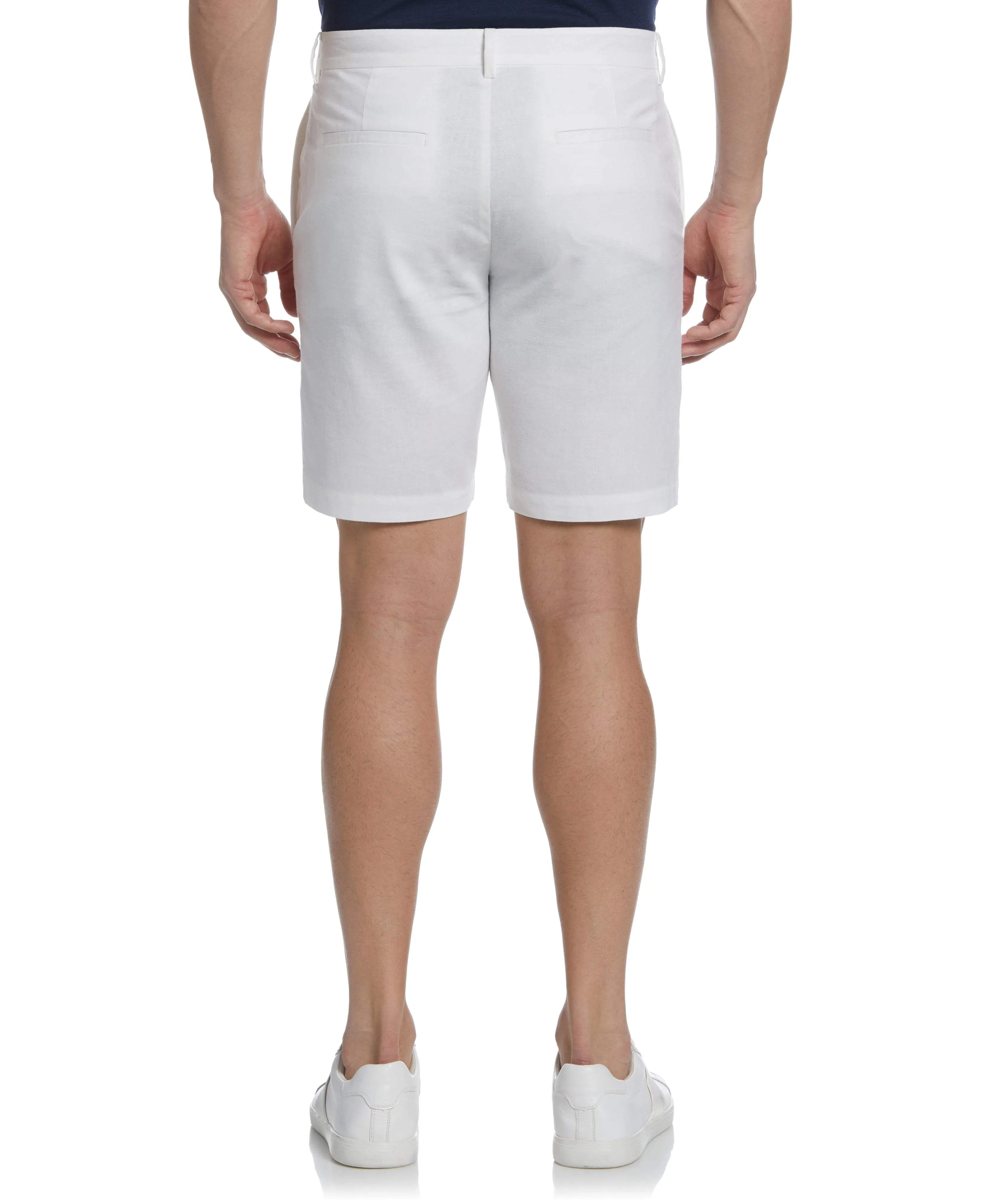 Linen-Blend Flat Front Short