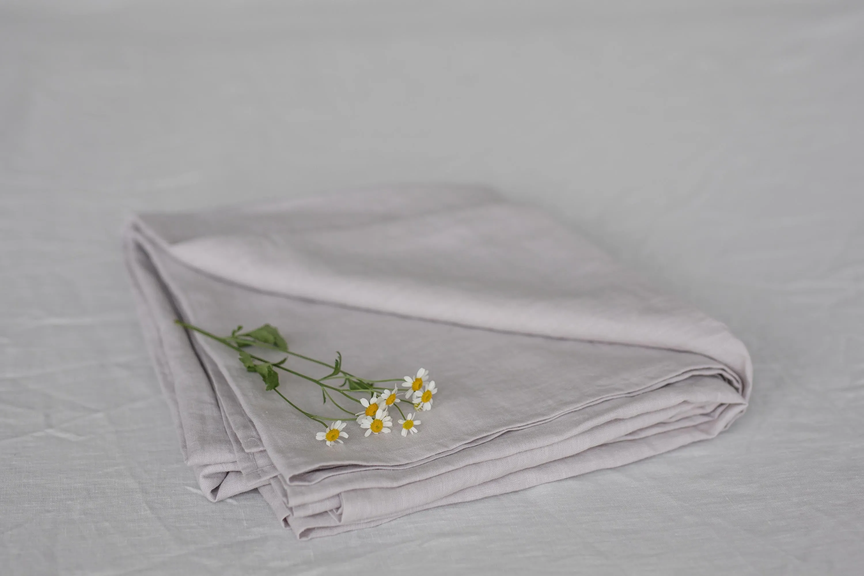 Linen flat sheet in Cream