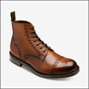 Loake Loxley Mahogany Grain Leather Boots.