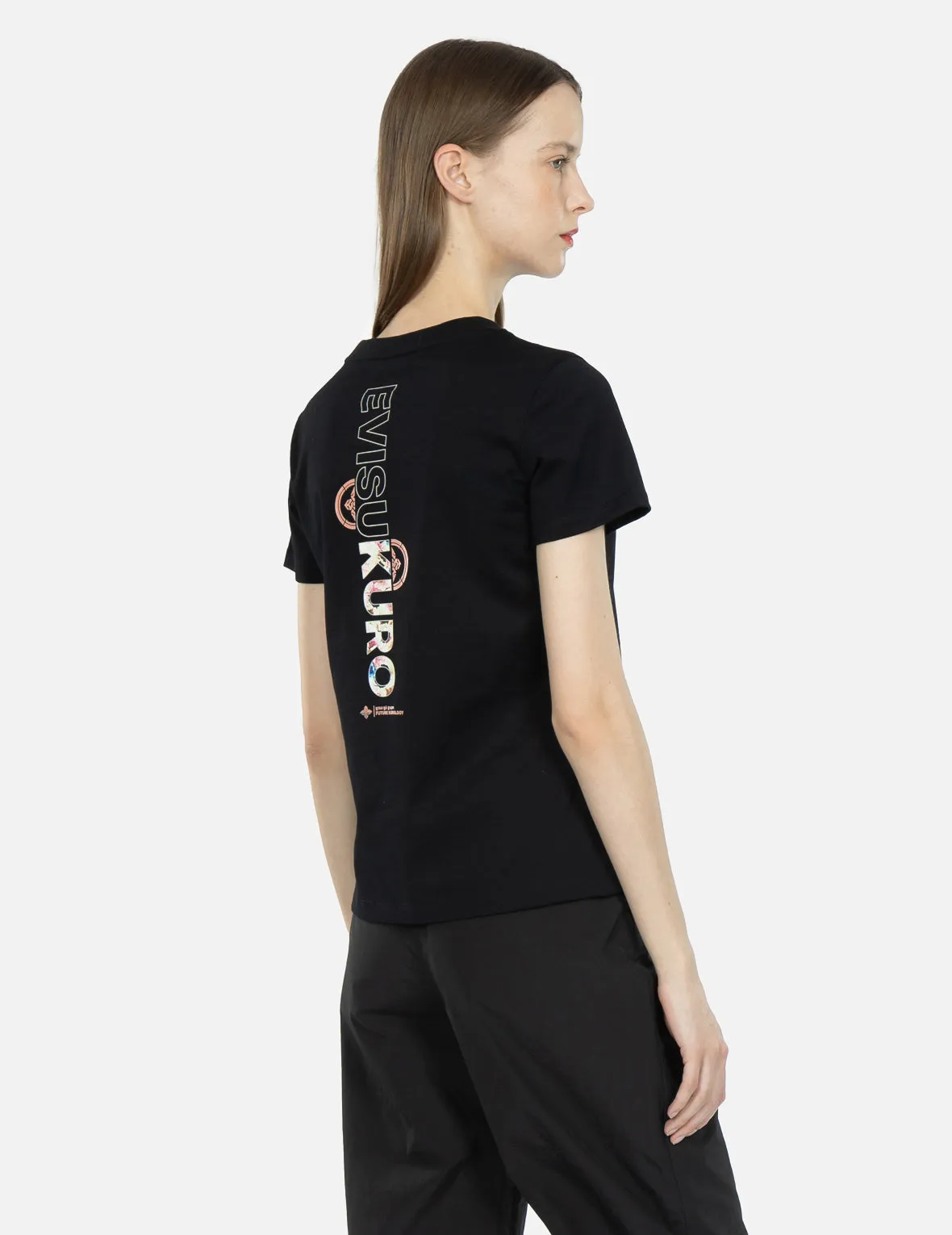 Logo and Kamon Print T-shirt With Detachable Chain