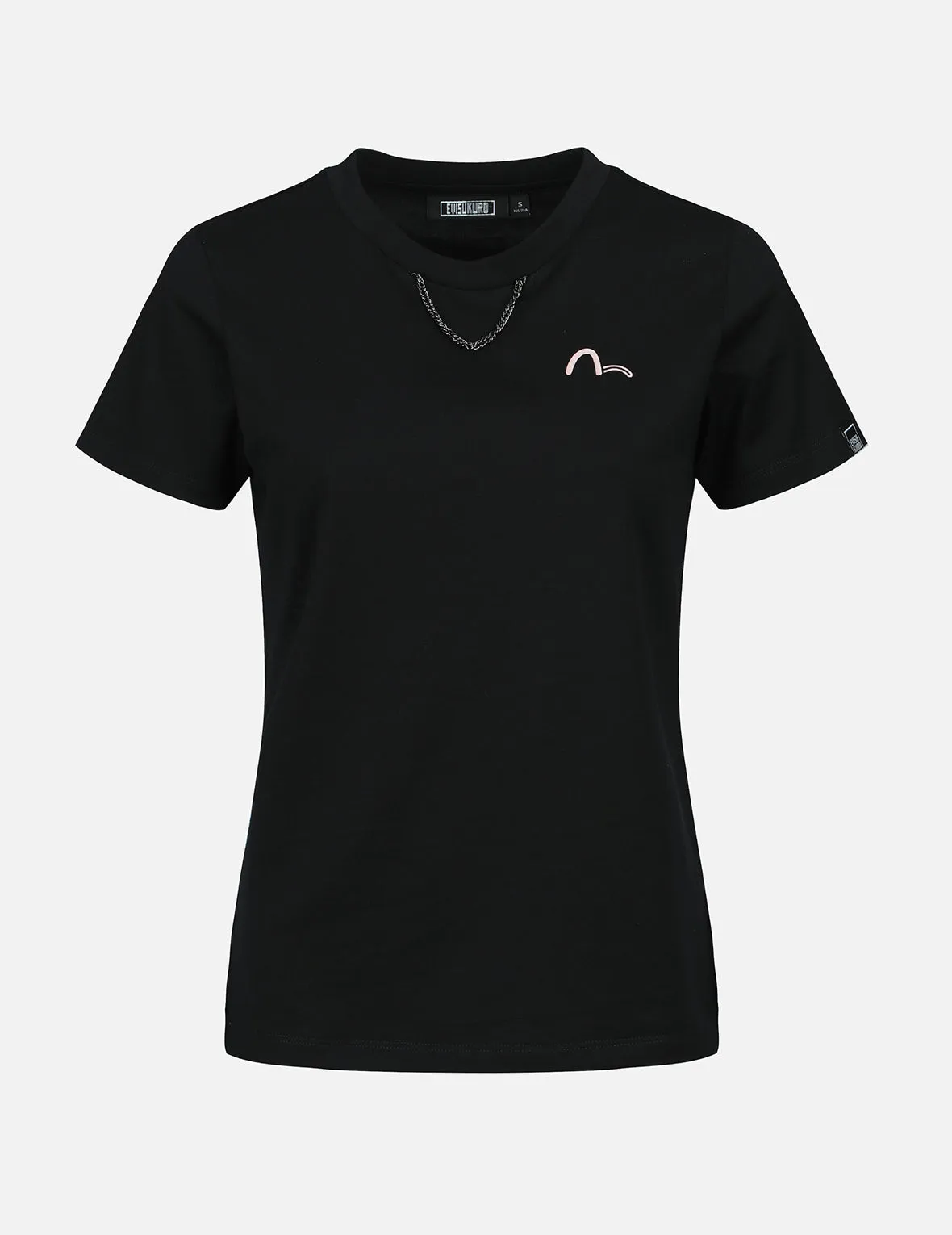 Logo and Kamon Print T-shirt With Detachable Chain