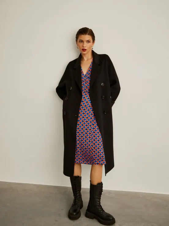 Belted long coat