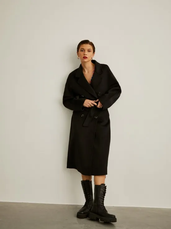 Belted long coat