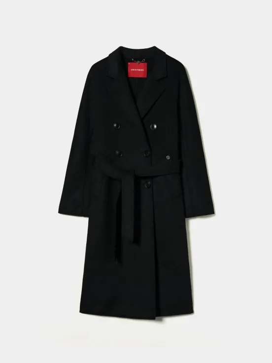 Belted long coat