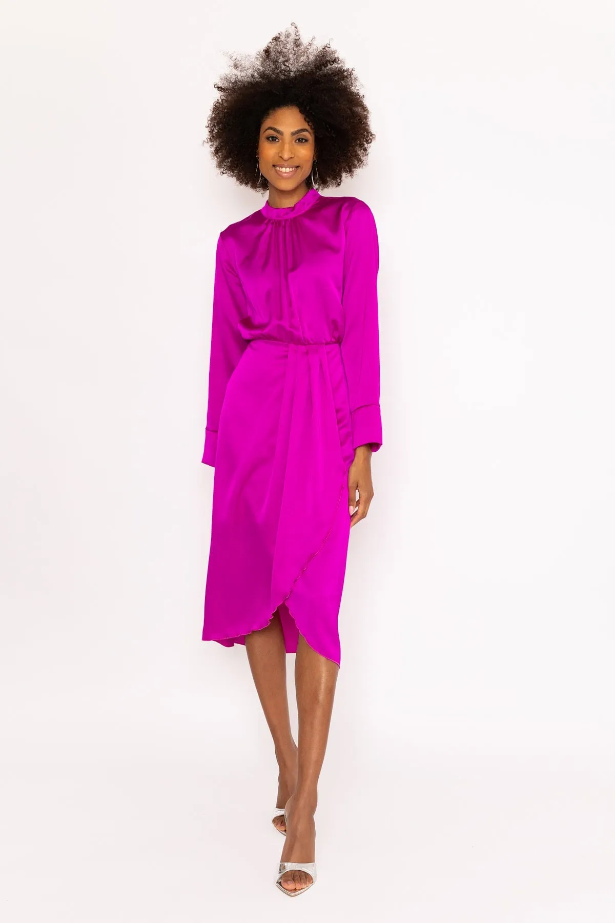 Long Sleeve Pink Naomi Midi Dress