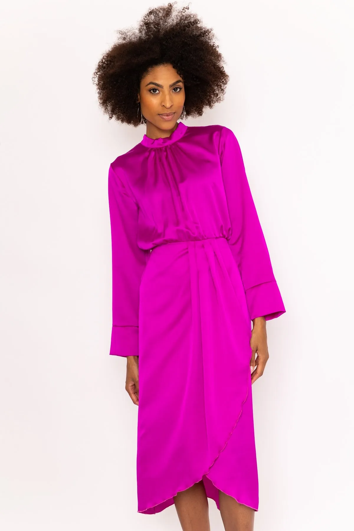 Long Sleeve Pink Naomi Midi Dress