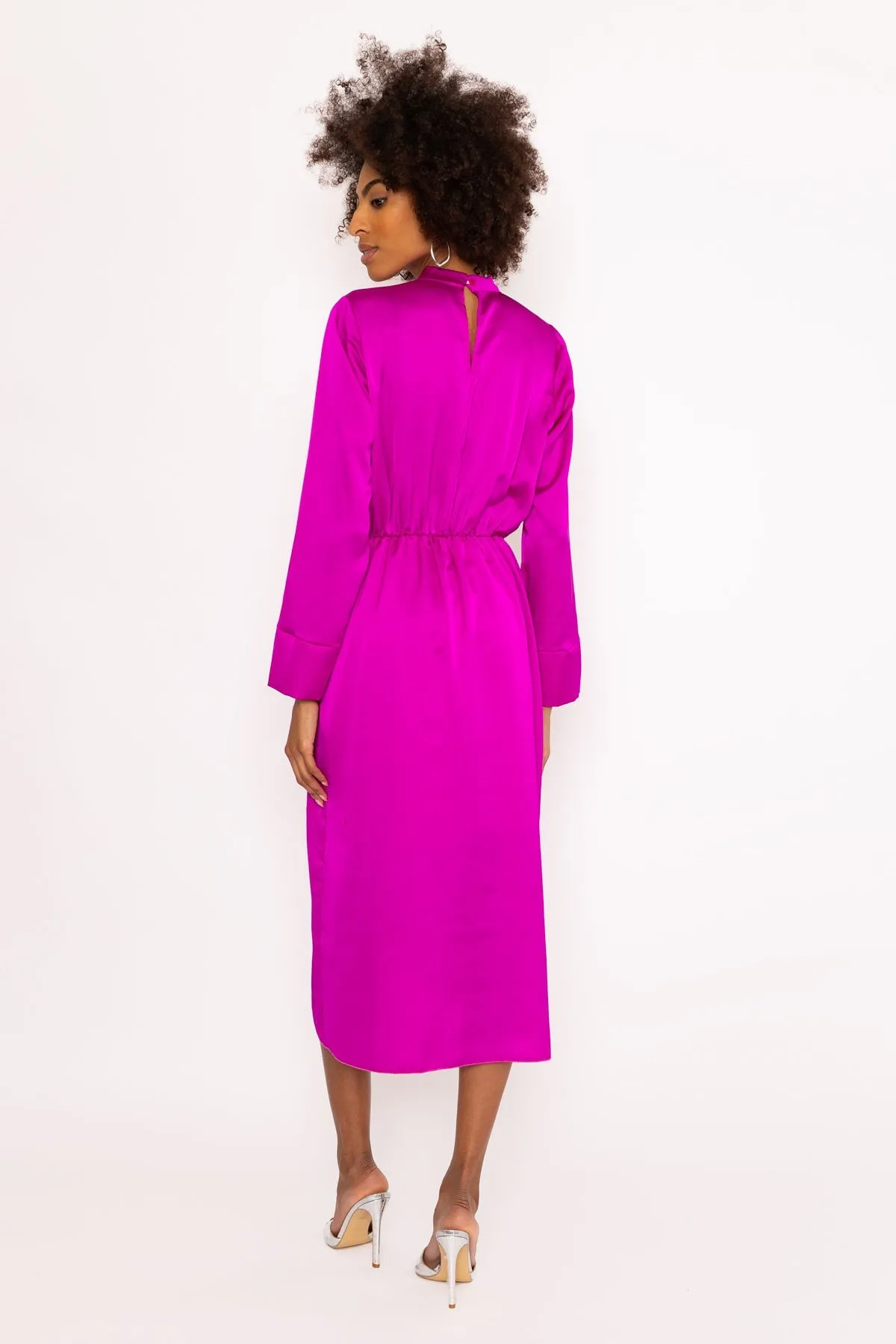 Long Sleeve Pink Naomi Midi Dress