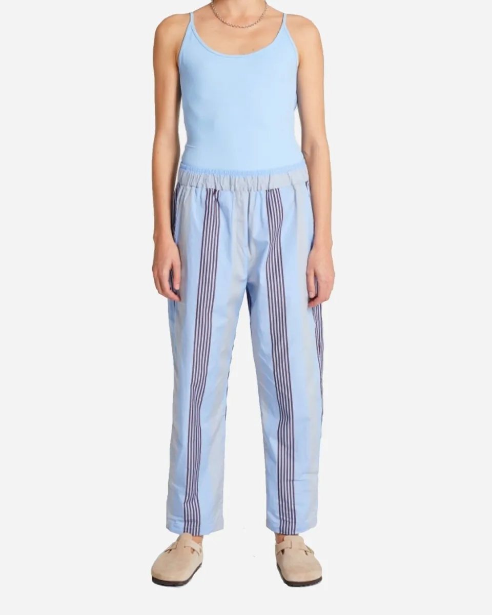 Louisiana Poplin Stripe Trousers - Light Blue