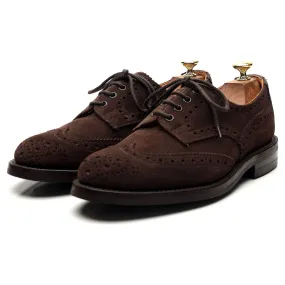 'M7146' Dark Brown Suede Derby Brogues UK 7.5