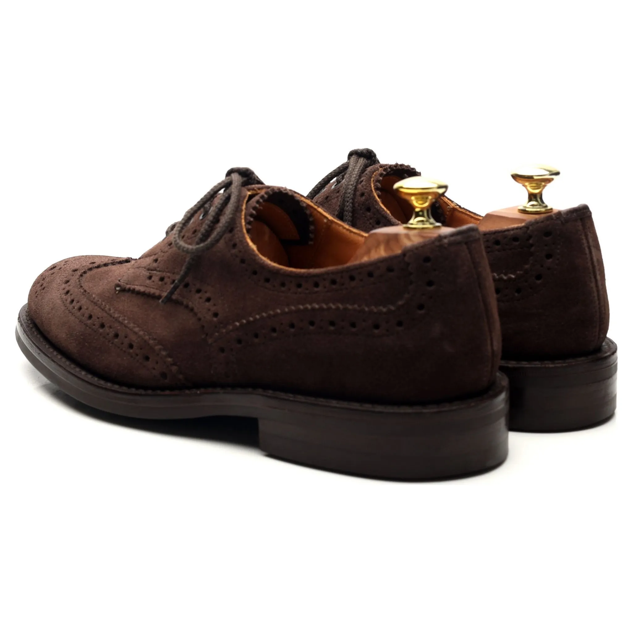 'M7146' Dark Brown Suede Derby Brogues UK 7.5