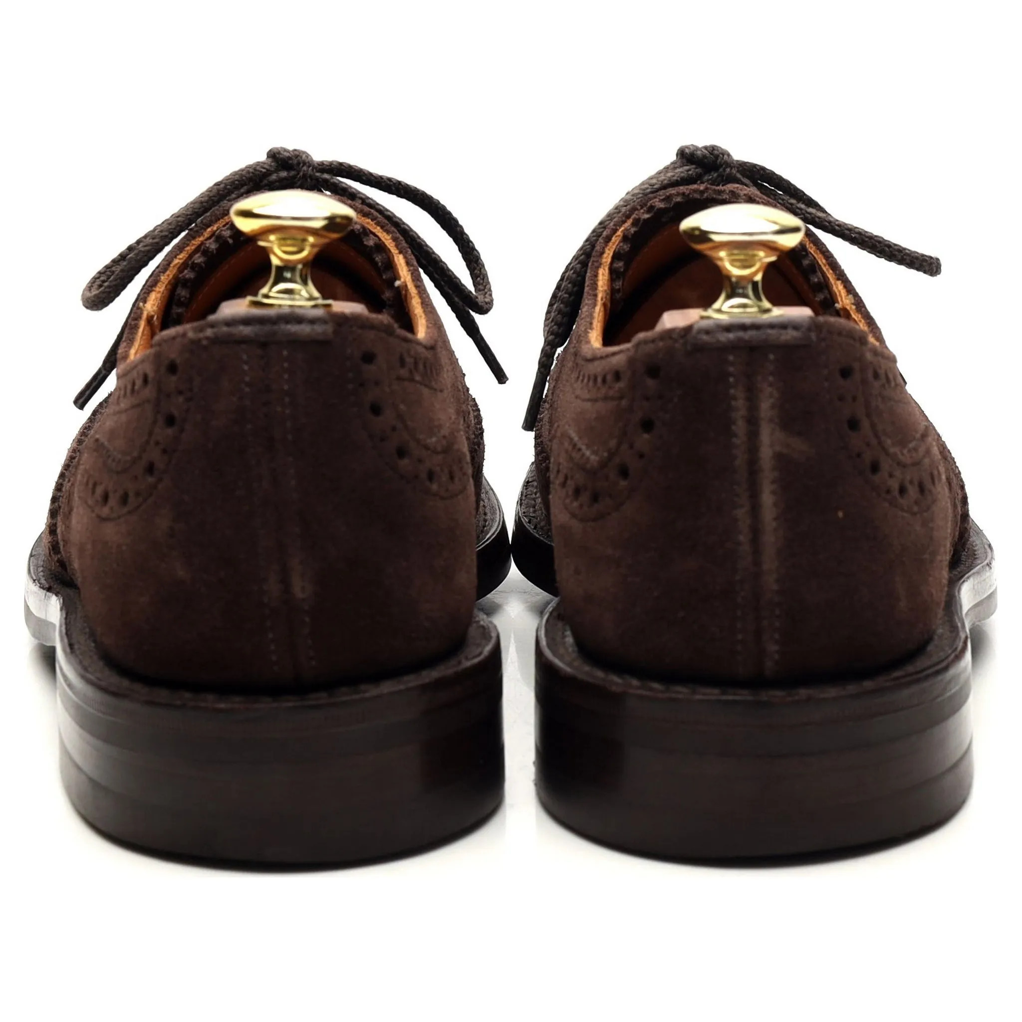 'M7146' Dark Brown Suede Derby Brogues UK 7.5