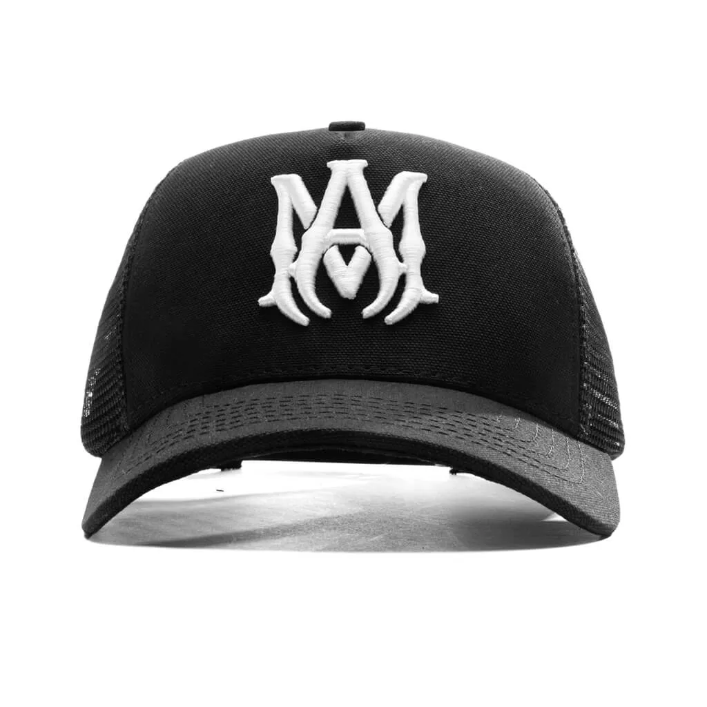 MA Logo Trucker Hat in Black and White