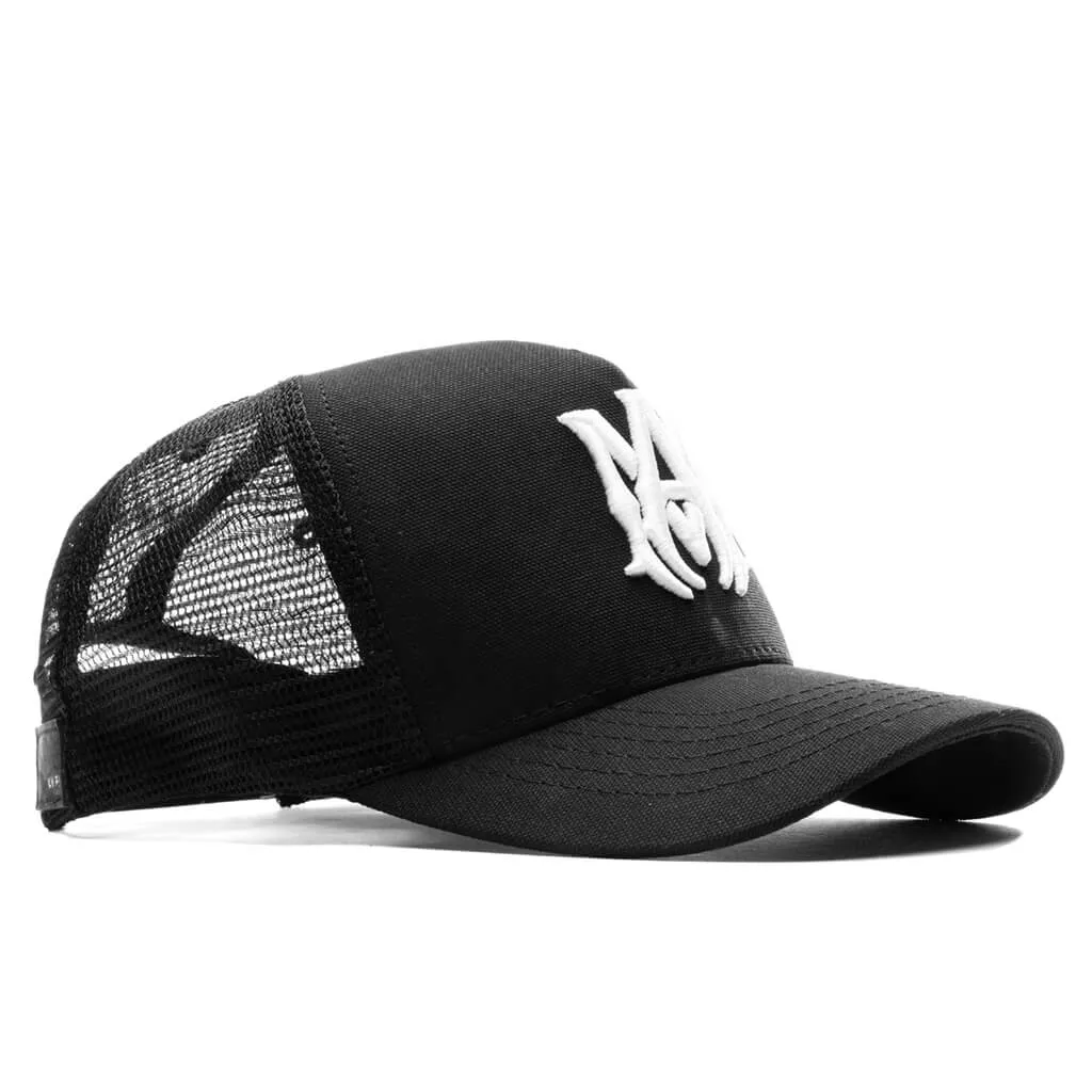 MA Logo Trucker Hat in Black and White