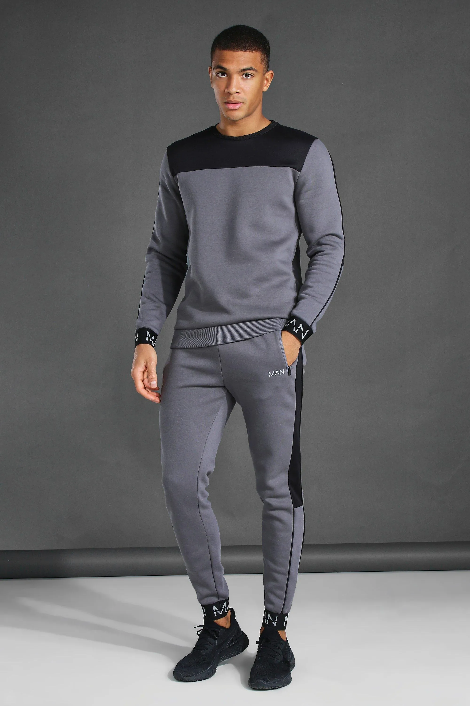 Man Active Techpanel Sweatshirt Tracksuit | boohooMAN UK