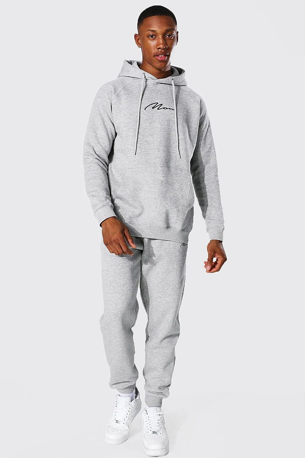 Man Signature Raglan Hooded Tracksuit | boohooMAN UK