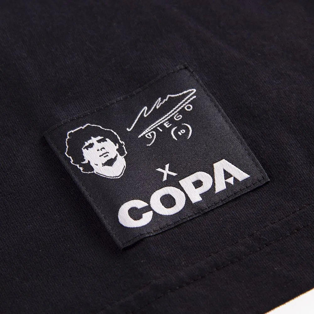 Maradona X COPA Argentina Embroidery T-Shirt - Black