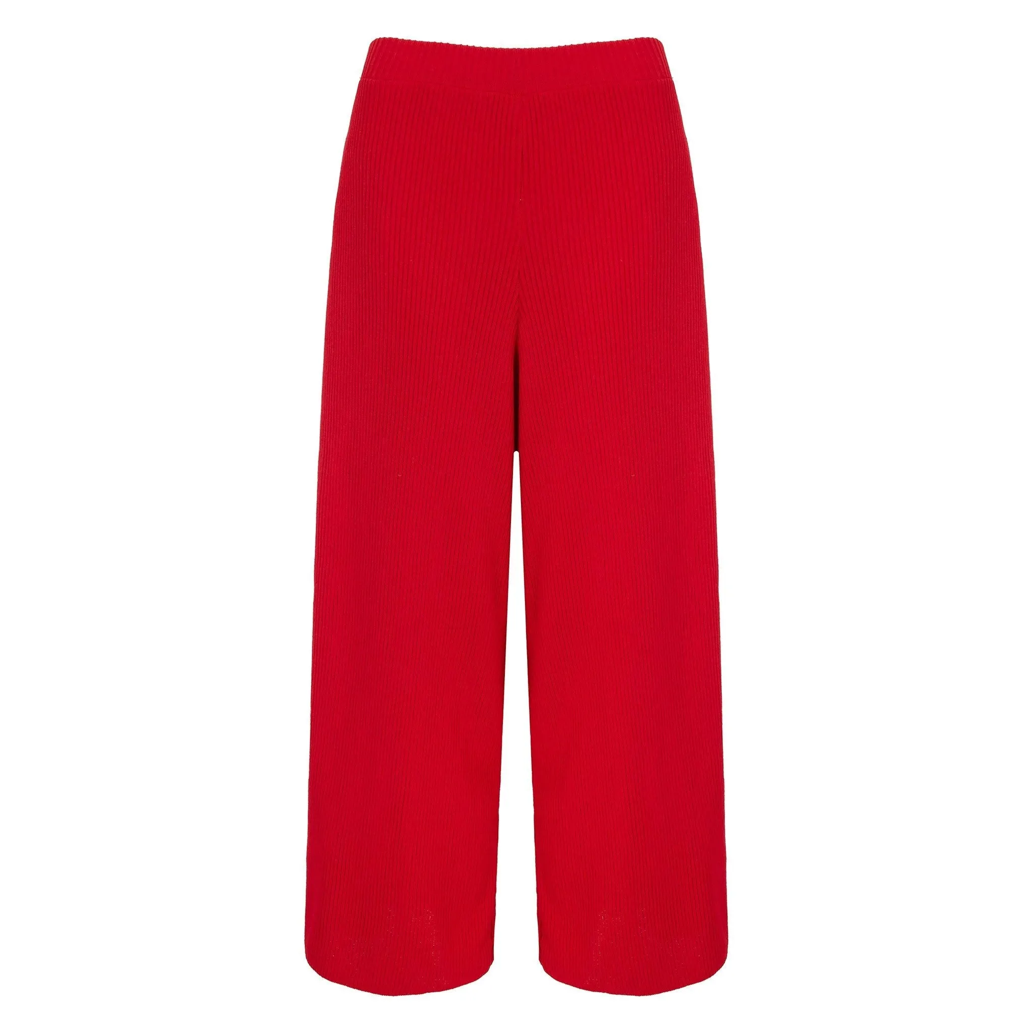 Martha Wide Leg Knitted Trousers Co-Ord - Red