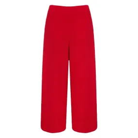 Martha Wide Leg Knitted Trousers Co-Ord - Red