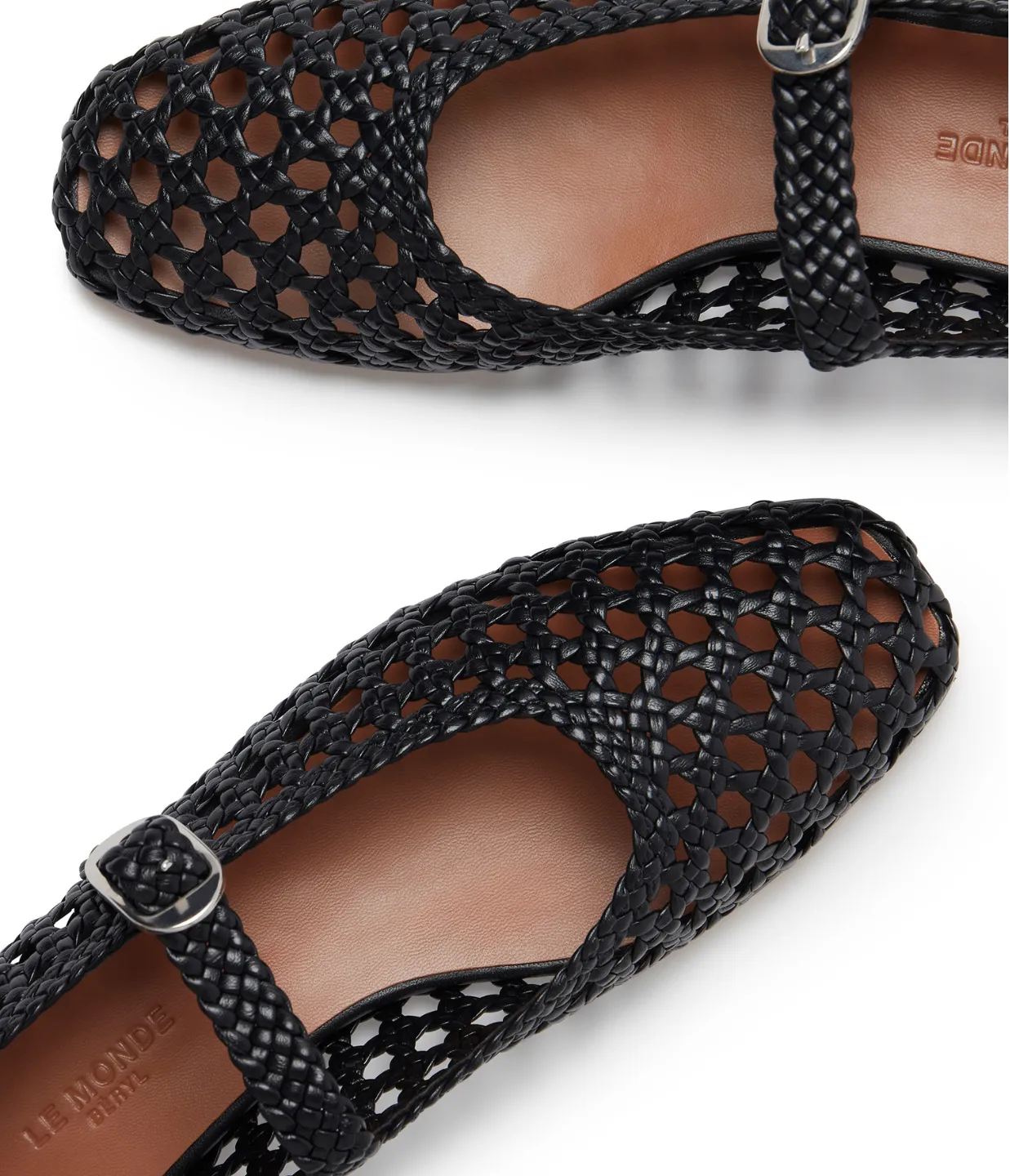 Mary Jane Woven Flat in Black