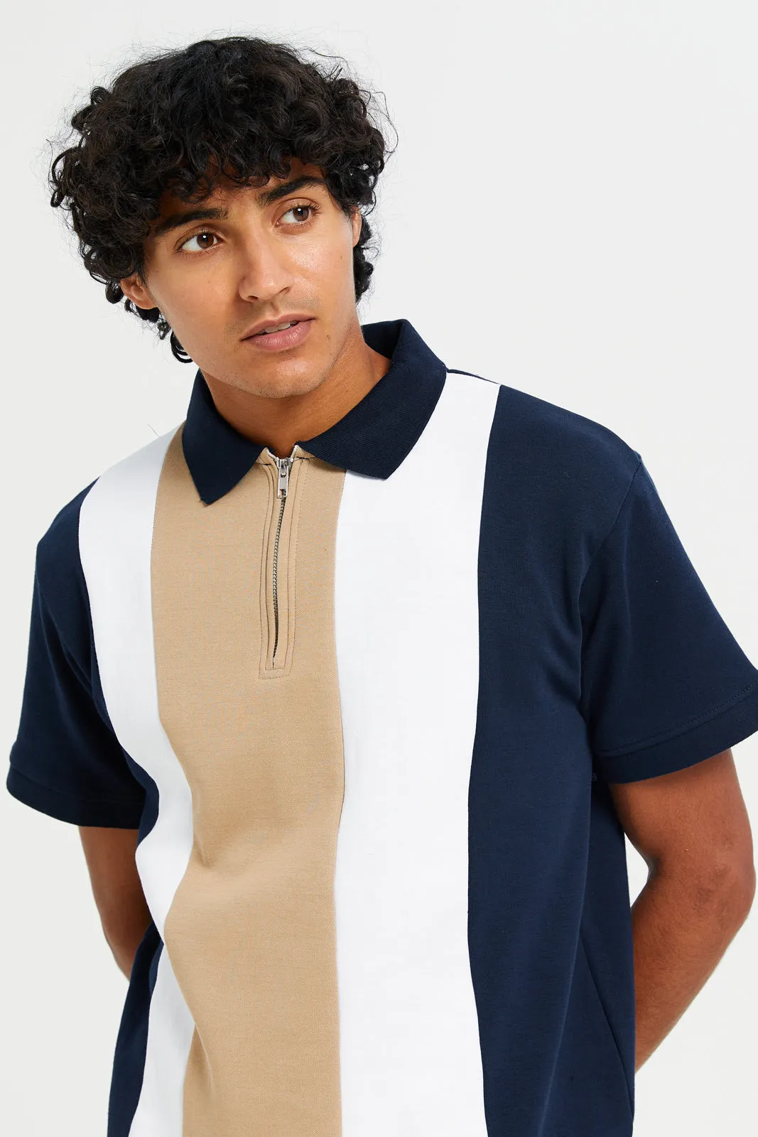 Men Assorted Jacquard Knit Polo Shirt