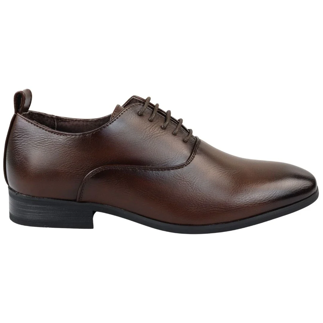 Men's Lace Up Brown Derby Oxford Shoes