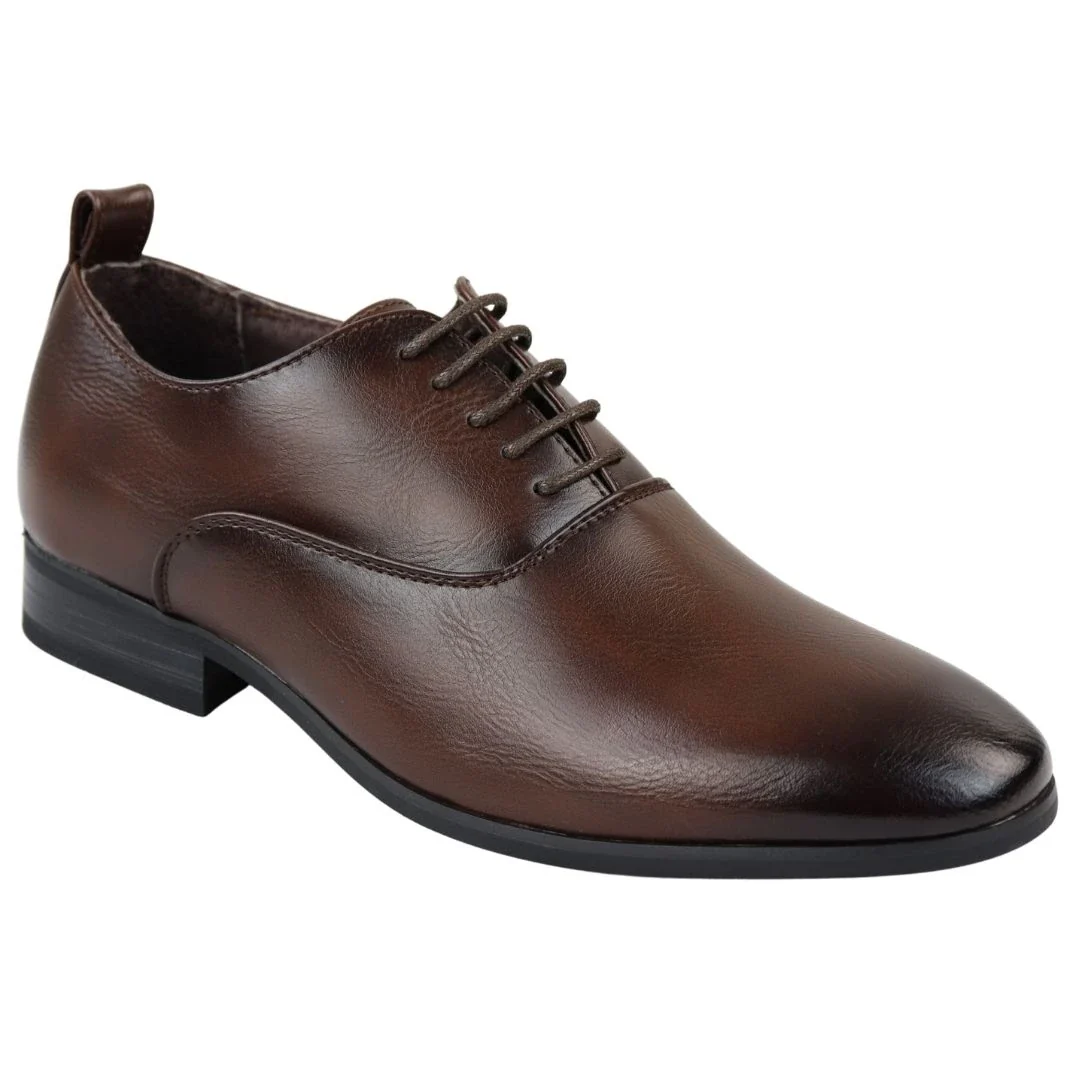 Men's Lace Up Brown Derby Oxford Shoes