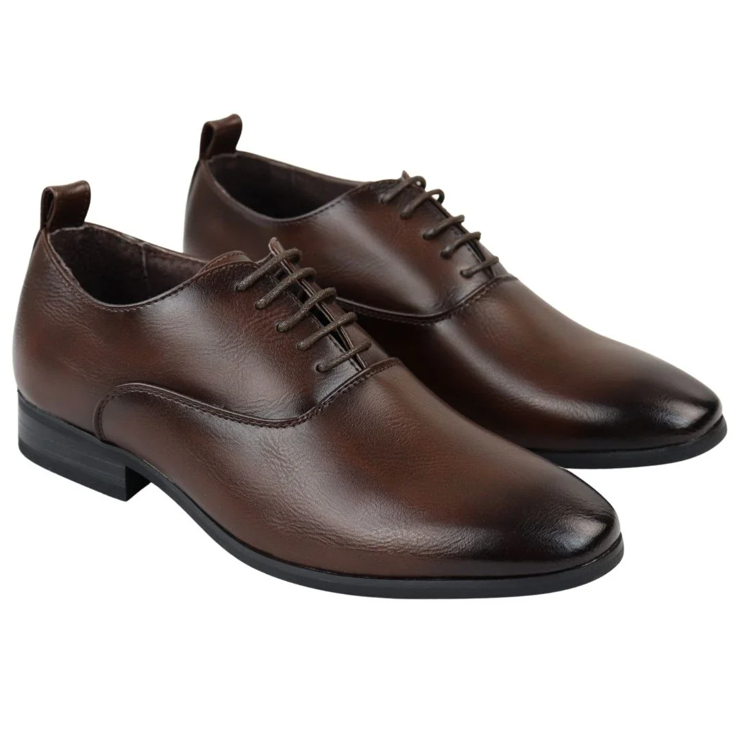 Men's Lace Up Brown Derby Oxford Shoes