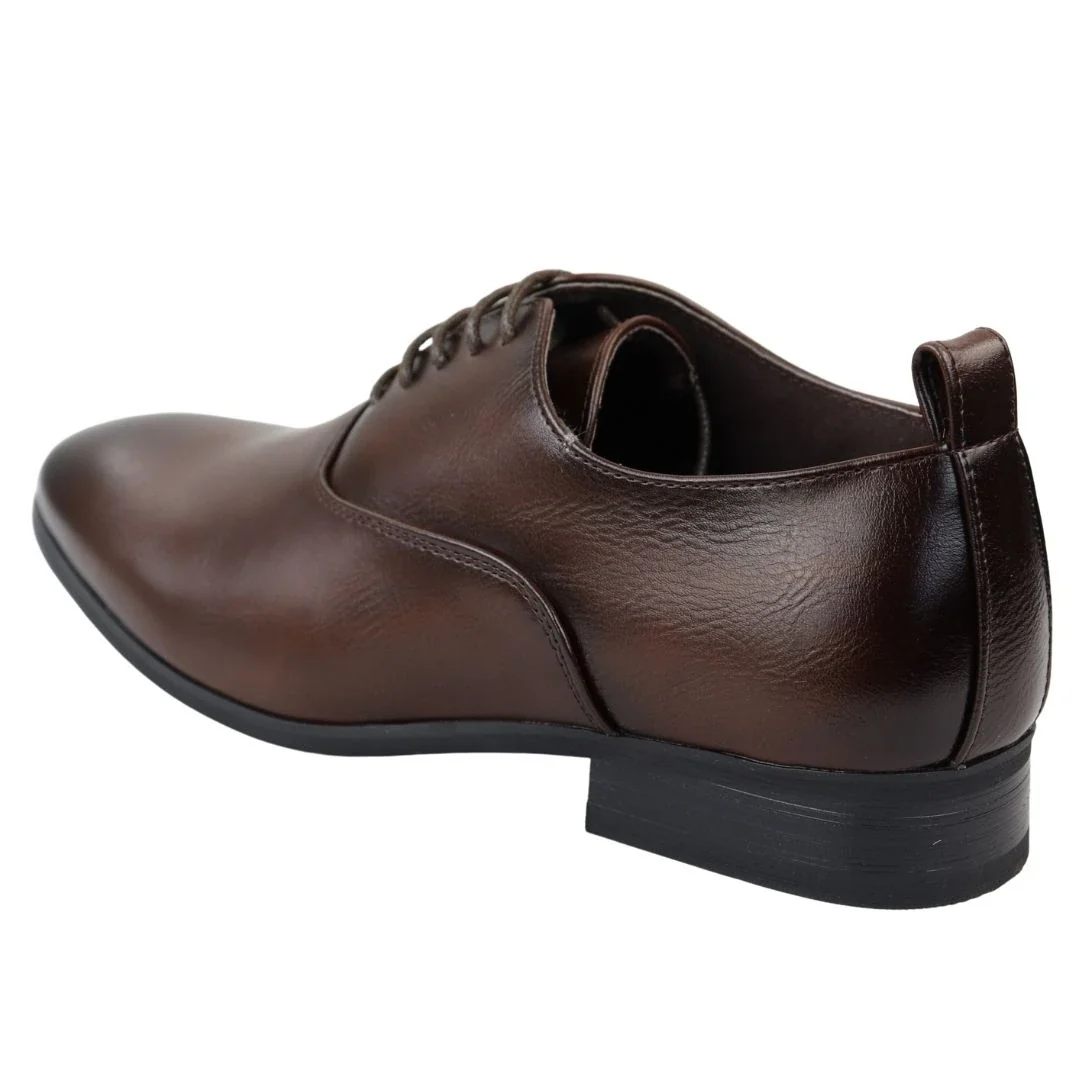 Men's Lace Up Brown Derby Oxford Shoes