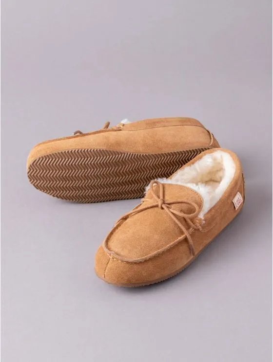 Comfortable Sheepskin Moccasins in Neutral Color