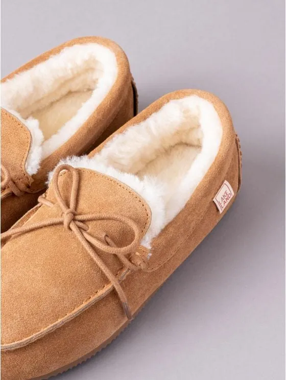 Comfortable Sheepskin Moccasins in Neutral Color