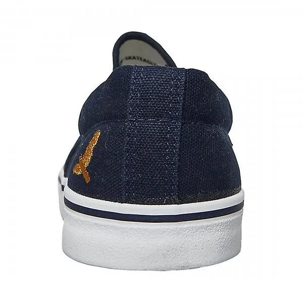 Men's Navy Canvas Plimsole Trainers - Brave Soul Skateagle