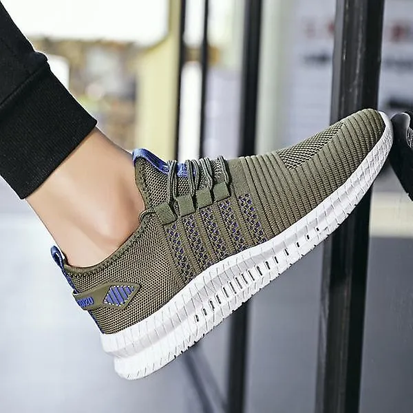 Breathable Knit Men's Casual Sneakers with Anti-slip Trainers