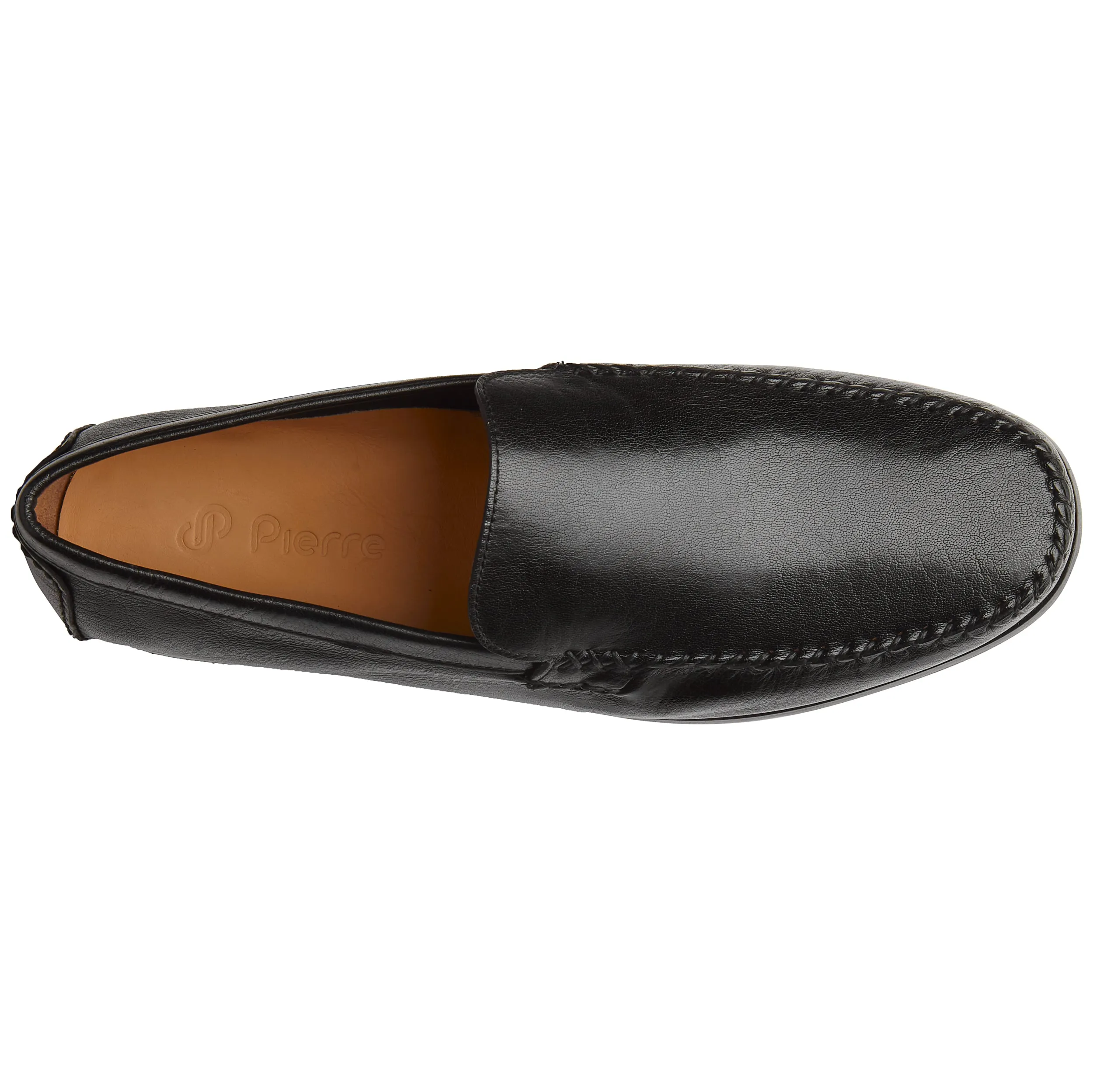 Men’s Black Leather Slip-On Moccasins