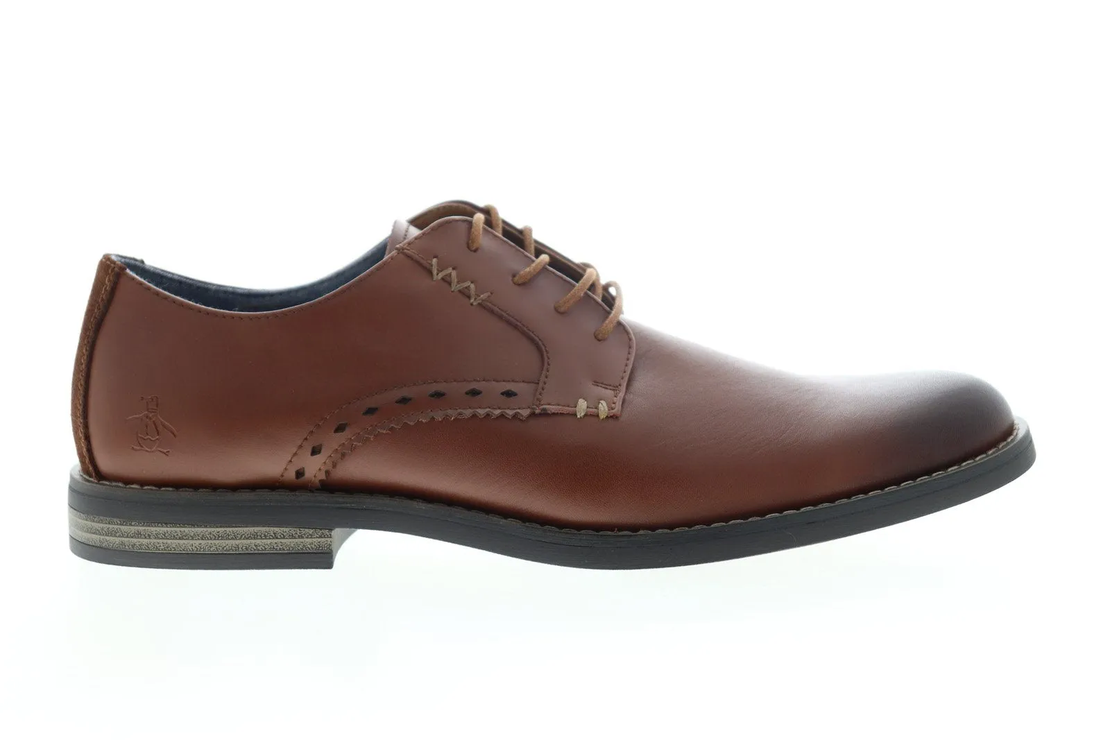 Men's Brown Leather Plain Toe Oxfords by Original Penguin Walter