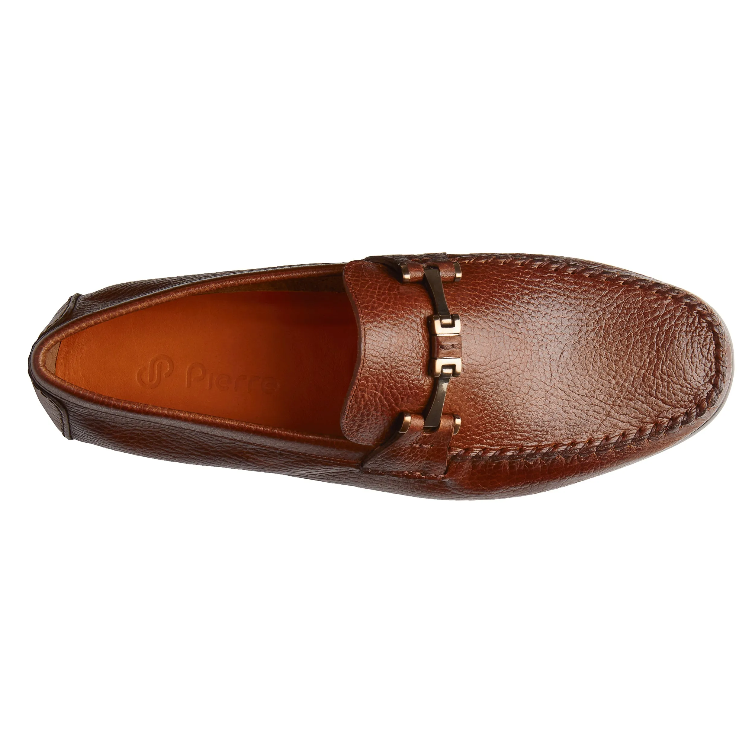 Men’s Buckle Moccasins Tan Leather Shoes