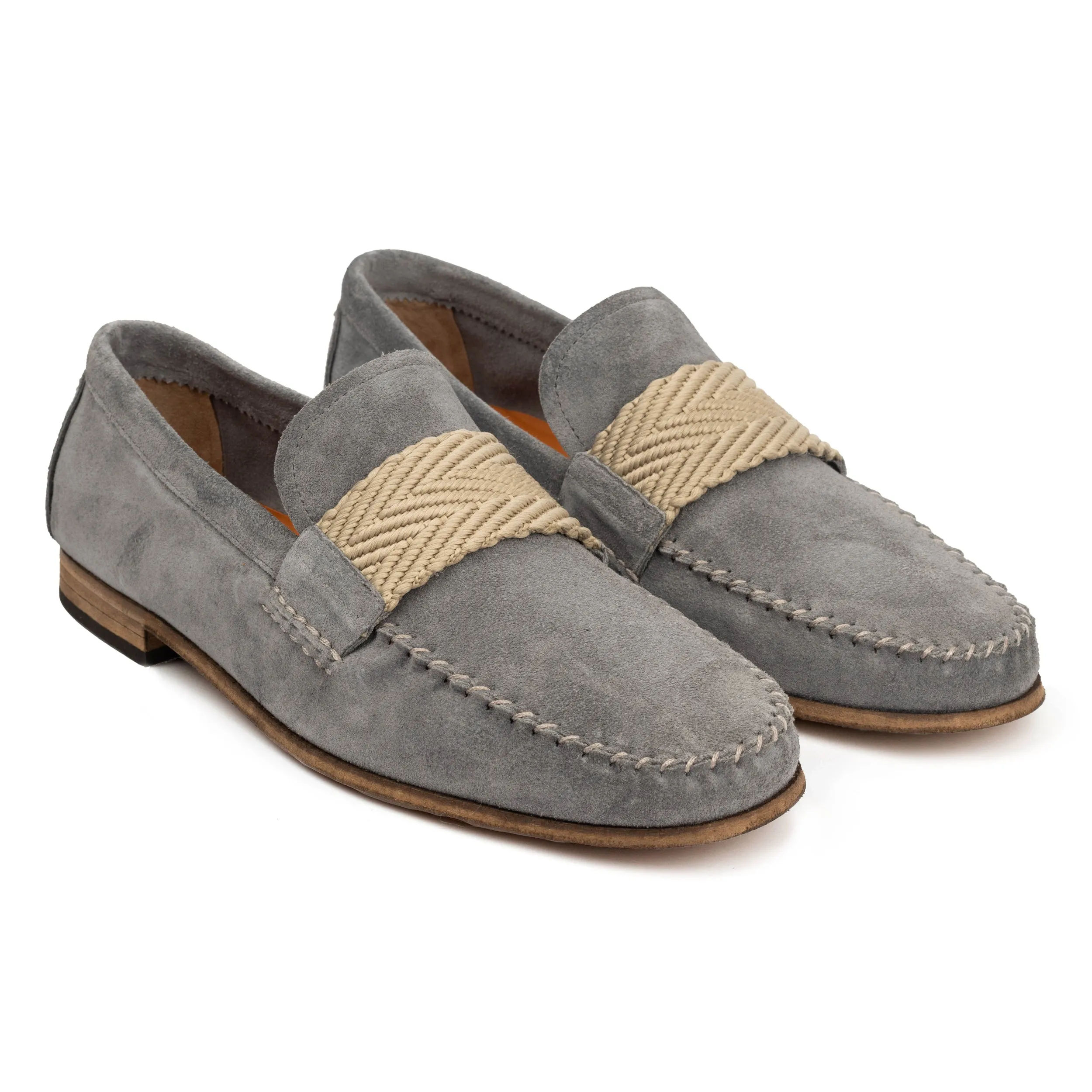 Men's Gray Suede Moccasins