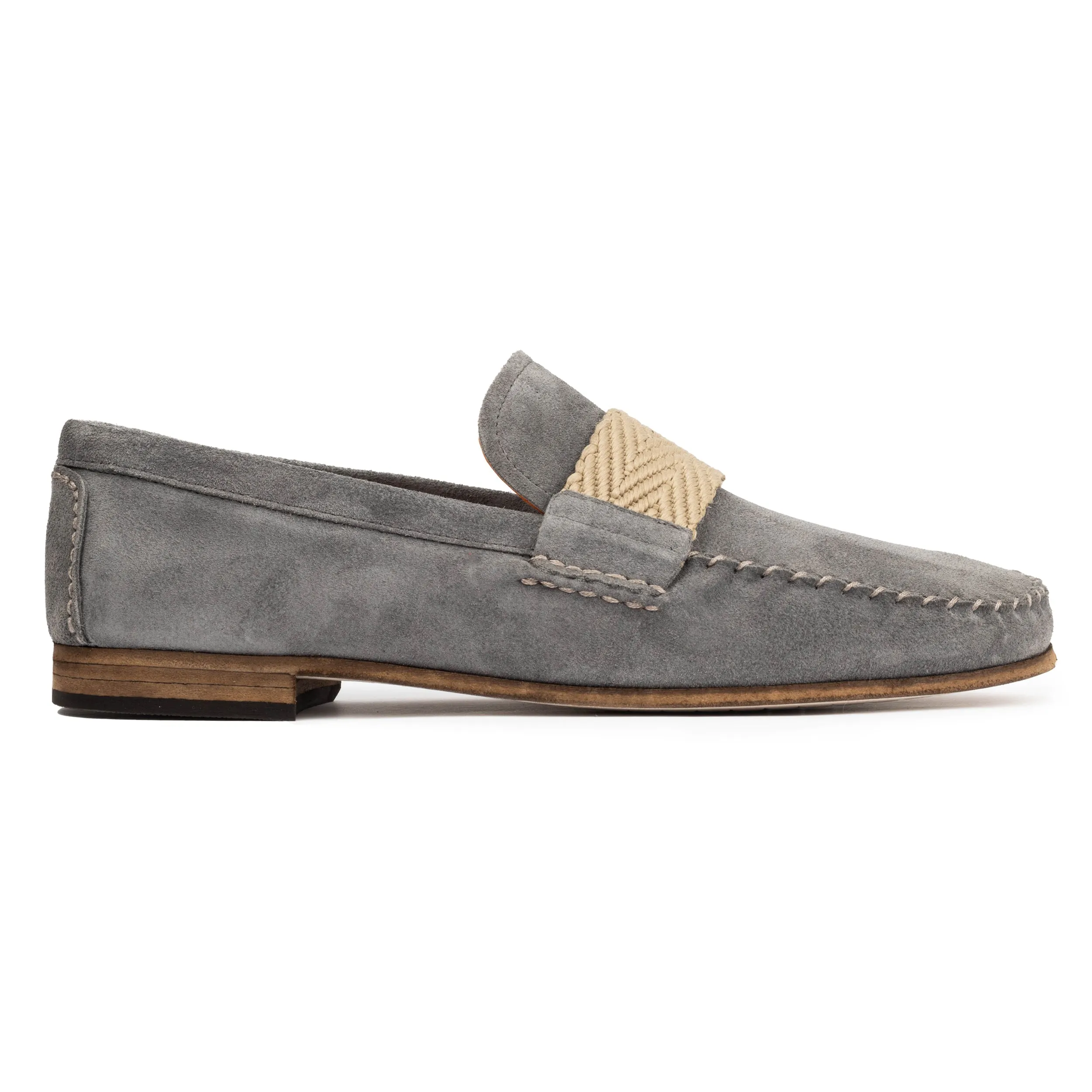 Men's Gray Suede Moccasins