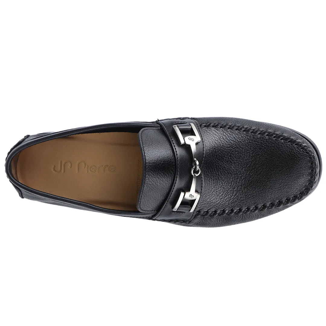 Mens  leather buckle moccasins