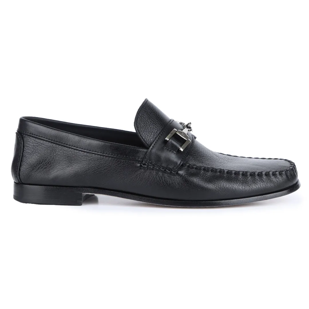 Mens  leather buckle moccasins