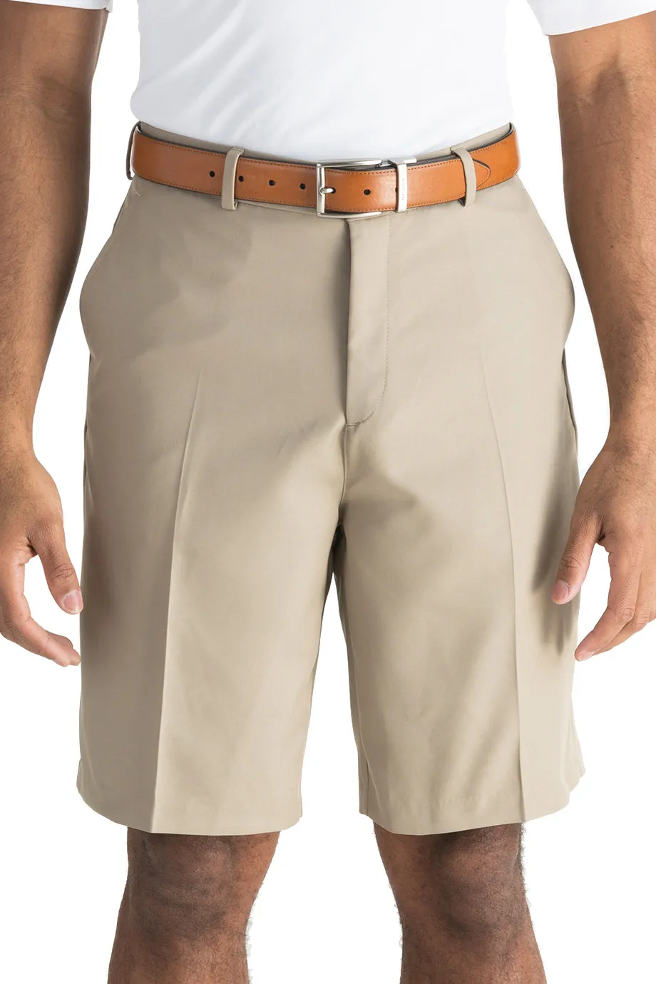 Men's Microfiber Flat Front Short - Tan