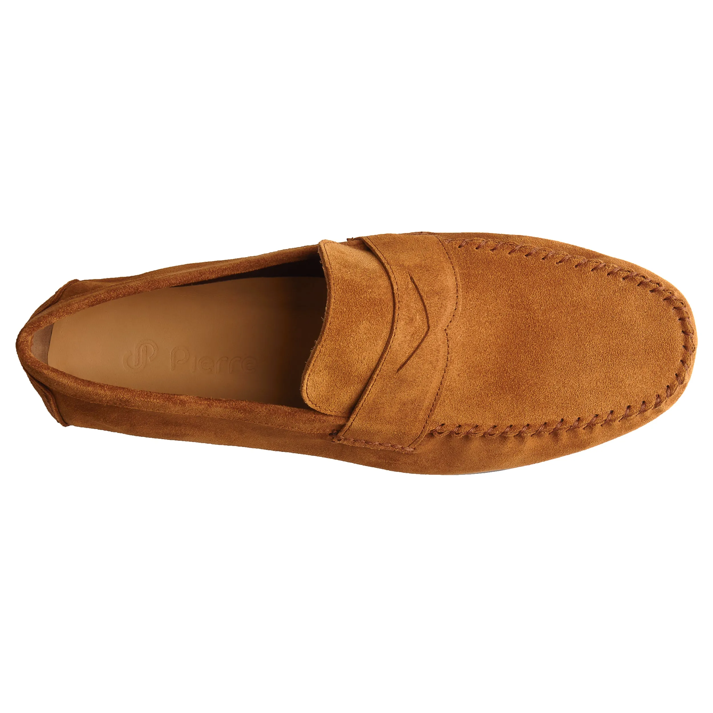 Men's Tan Suede Penny Moccasins Shoes