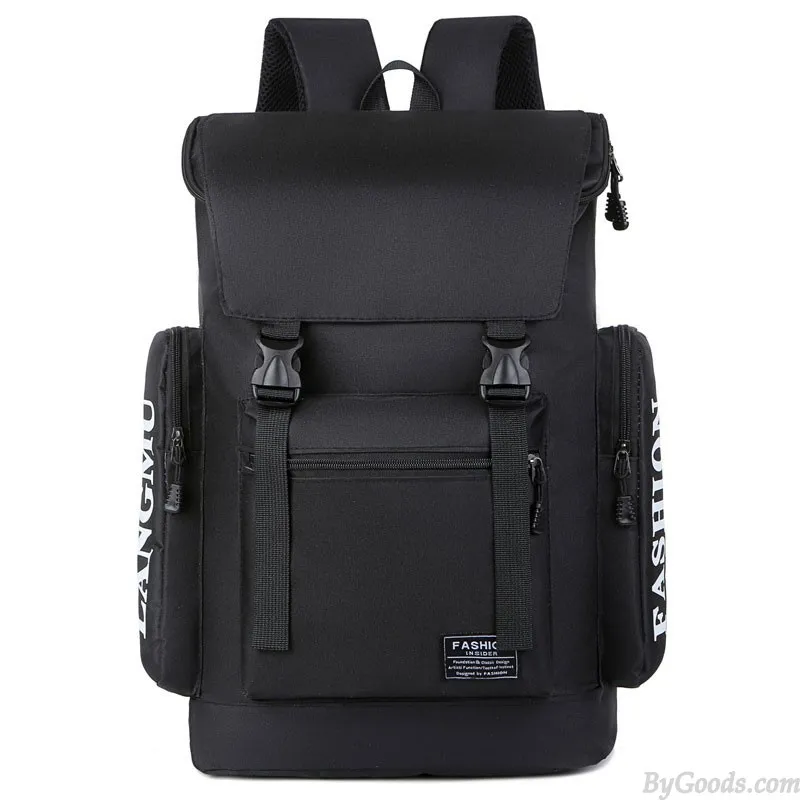 Men's Waterproof Outdoor Computer Daypack School Backpack Leisure Double Buckle Bag Travel Backpacks