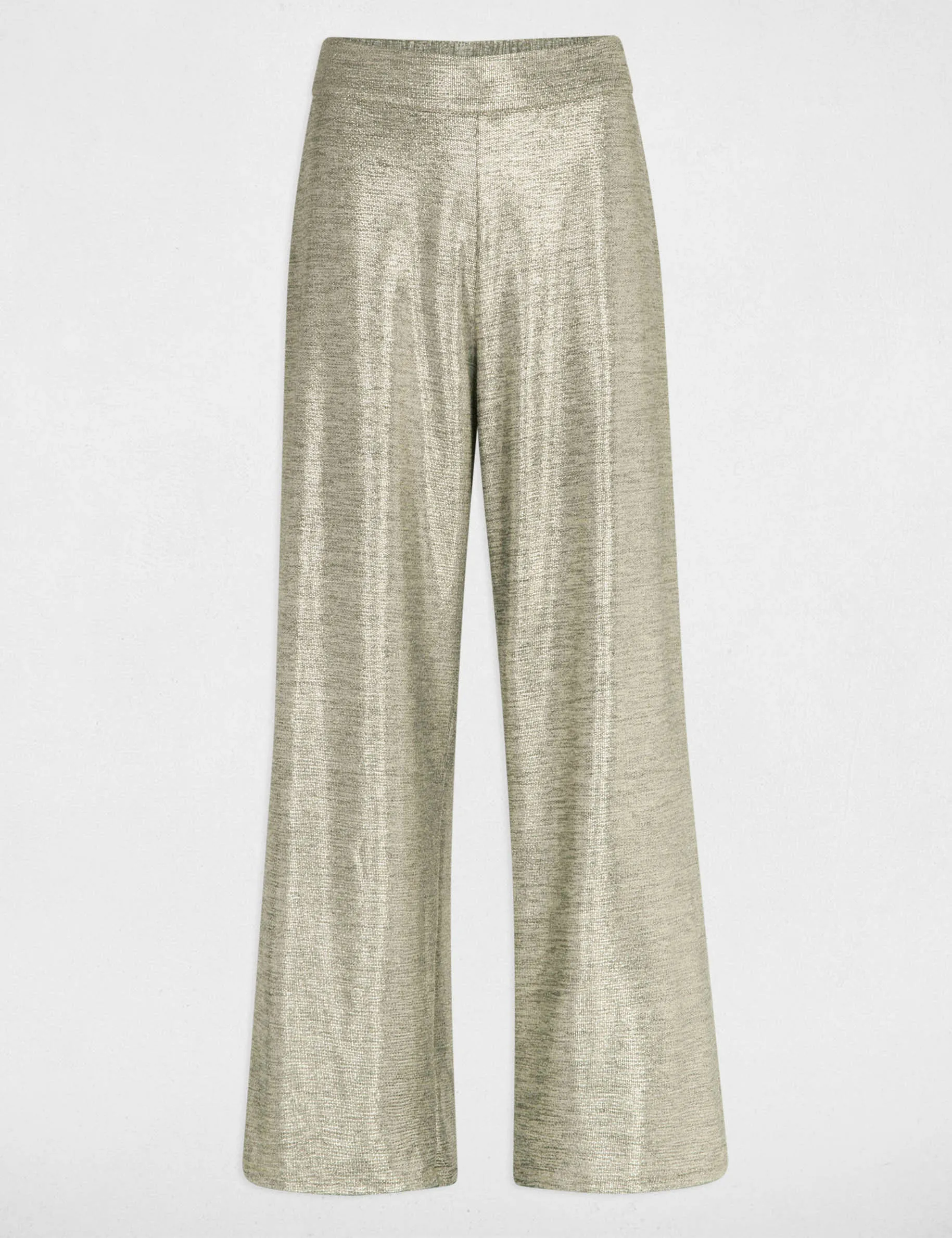 Metallised wide leg trousers gold women