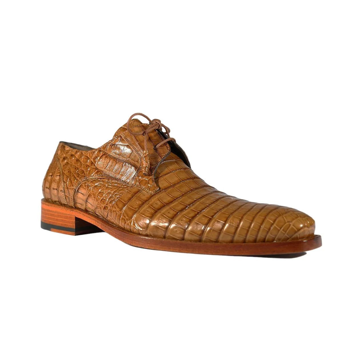 Mezlan 13584-F Anderson Men's Shoes Camel Exotic Crocodile Derby Oxfords (MZS3450)