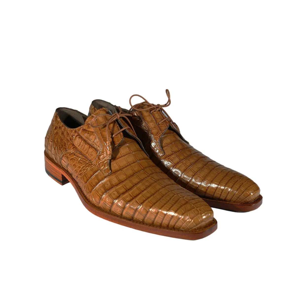 Mezlan 13584-F Anderson Men's Shoes Camel Exotic Crocodile Derby Oxfords (MZS3450)