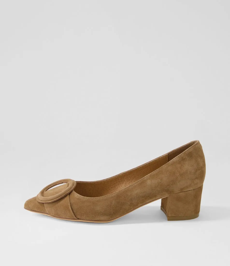 MIDAS Ameerie Light Choc Suede Heels