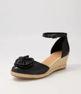 MIDAS Reni Black Natural Rope Leather Heels